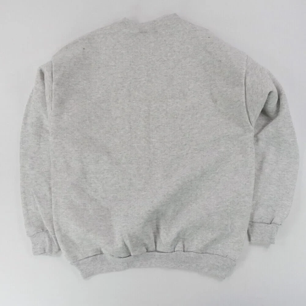 Vtg Tultex Grey Sweatshirt Maximum Sweats Cut Crew Neck Large Heather Gray - Picture 2 of 8